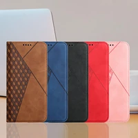 s21 fe s20 5g flip case rhombus texture leather wallet book for coque samsung galaxy s22 ultra s21 s20 plus s 22 full cover bags