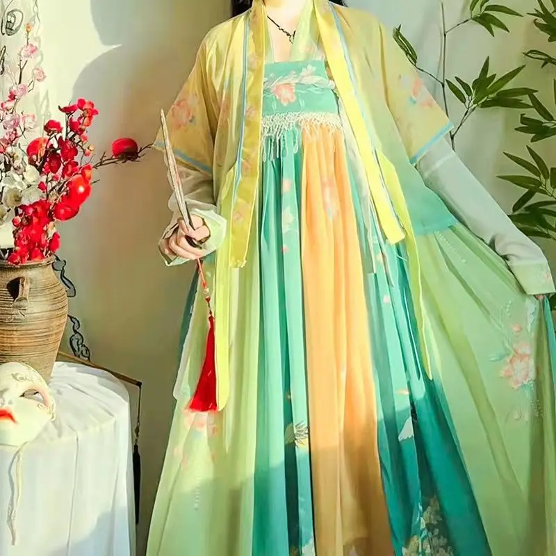 Китайское платье Hanfu Yongyexinghe LingMiaoMiao yushuxin Женский костюм с вышивкой и принтом Ru