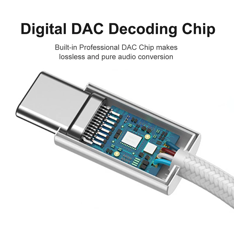 Адаптер для наушников с разъемом Type C на 3 5 мм Hi-Fi DAC цифровой декодер AUX конвертер