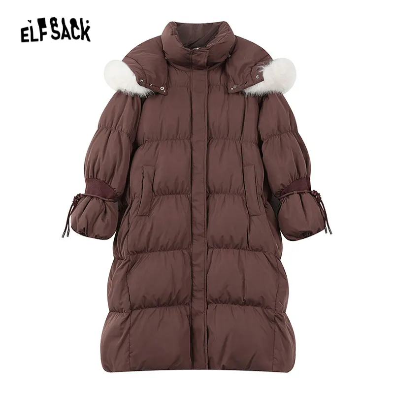 ELFSACK/Новинка Пуховое пальто в китайском стиле для женщин Коллекция 2023 года Зимняя