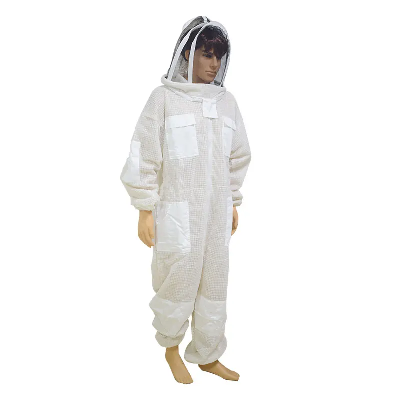 Beekeeping Protective Suit Breathable Ultra Breeze Ventilated 3-layer Vented Professional Bee Suit with Safety Veil Hat Dress