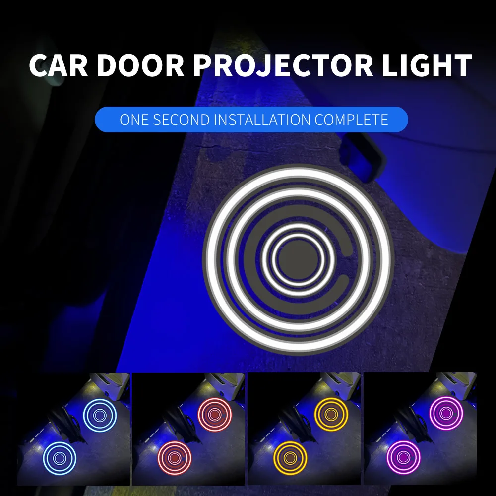 

Led double sense car door welcome light projection night atmosphere decoration spot light induction switch car modification part