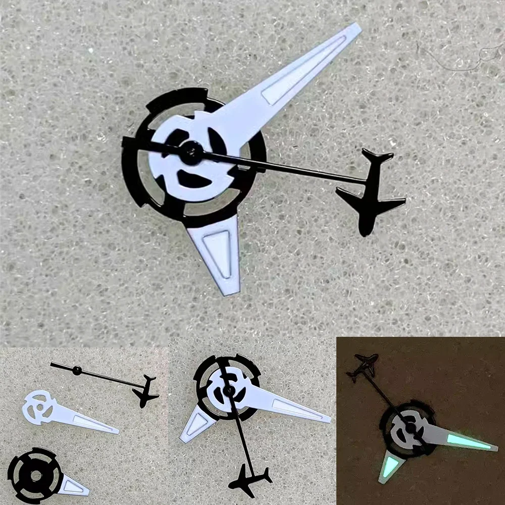 

NEW Creative Airplane Shape Watch Hands Pointers for NH35 NH36 4R 7S Movement Watch Accessories NH35 Hands with Green Luminous