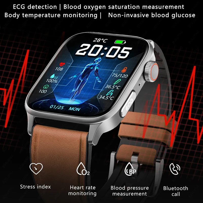 Мужские умные часы 2024 С ЭКГ PPGL Мониторинг Уровня Глюкозы В Крови