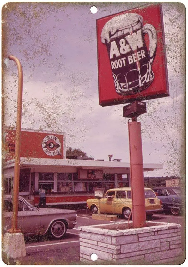 

A & W Root Beer Vintage Tin Sign Art Iron Painting Rusty Poster Decoration Aluminum plaque