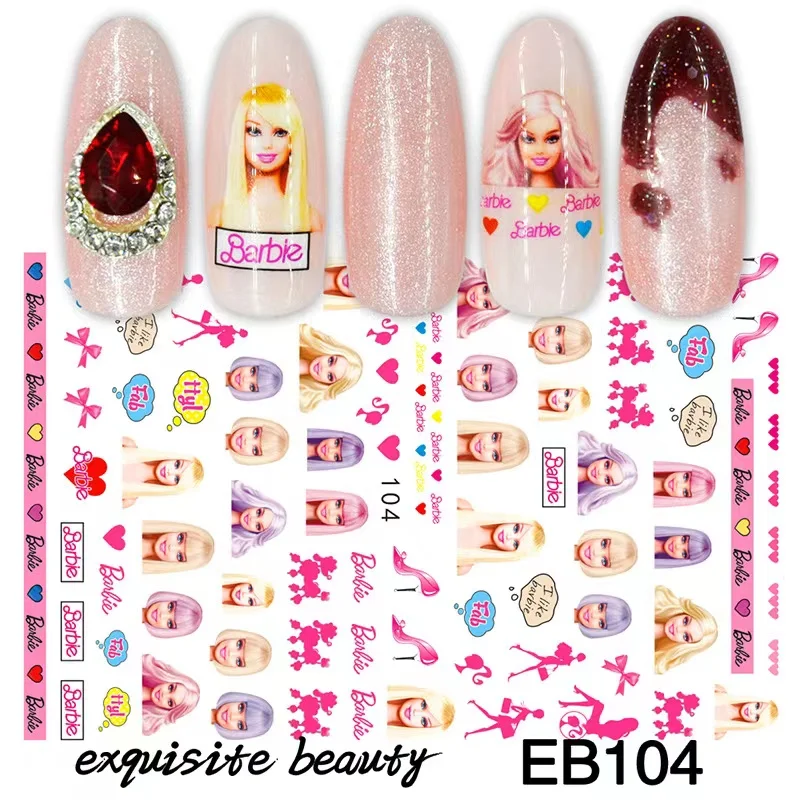 

3D Nail Art Stickers Disney Princess Collection Mickey and Minnie Back Adhesive Nail Stickers Press Nail Nail Art Supplies Nail