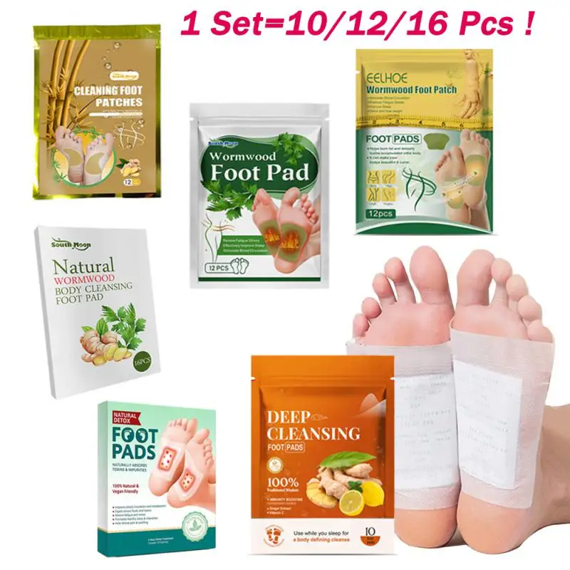 

1Set=10/12/16 Pcs ! Natural Ginger Detox Foot Patches Detoxification Body Toxins Cleansing Slimming Stress Relief Feet Sticker