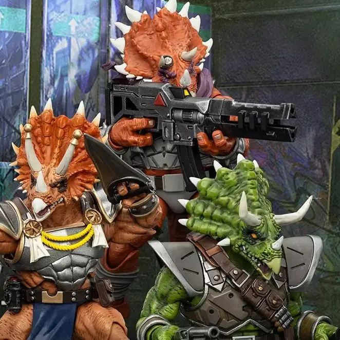 Фото В наличии: Фигурка JOYTOY 1/18 TMNT-Captain Zorax Adjutant Zork Triceraton Infantryman, модель персонажа аниме. №1