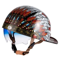personalized retro motorcycle electric scooter helmet comfortable and breathable removable half helmet for free shipping