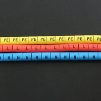 freeshipping 1000pcslot practical l n pe cable markers colourful number tag label for wire 0 50 7511 52 546810mm%c2%b2