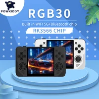 Ретро Карманная игровая консоль POWKIDDY RGB30 720*720 4 дюйма Ips экран Встроенный Wi-Fi RK3566 портативная игровая консоль с открытым исходным кодом детские подарки