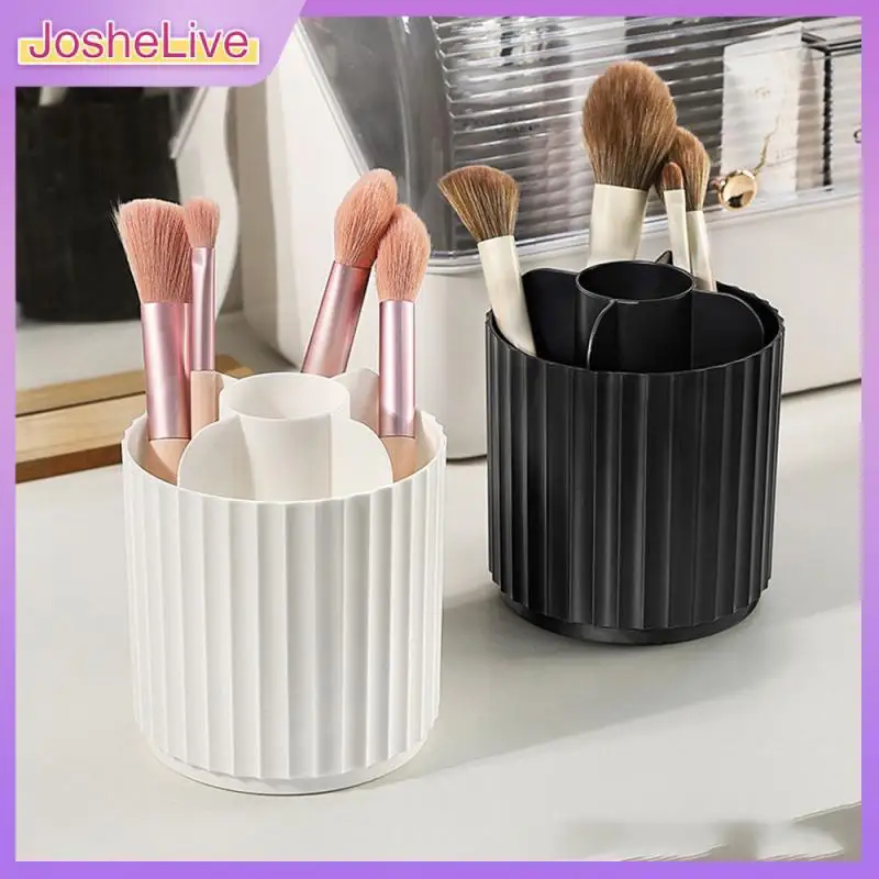 

360 Degree Rotation Cosmetic Storage Box 348g With Protective Cover Pen Holder Household Gadgets Gap Storage Rotating Makeup Box