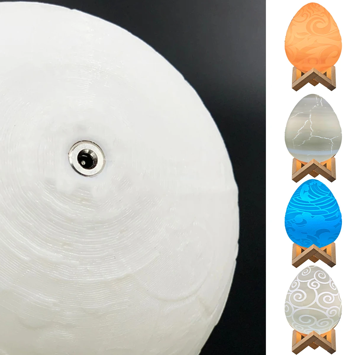 

Креативный ночник с 3D-принтом в виде Яйца динозавра светильник, светодиодный светильник с 16 цветами, прикроватная лампа с дистанционным упр...