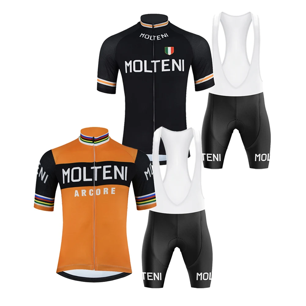 Комплект одежды для велоспорта Molteni в стиле ретро мужские трикотажные дышащие