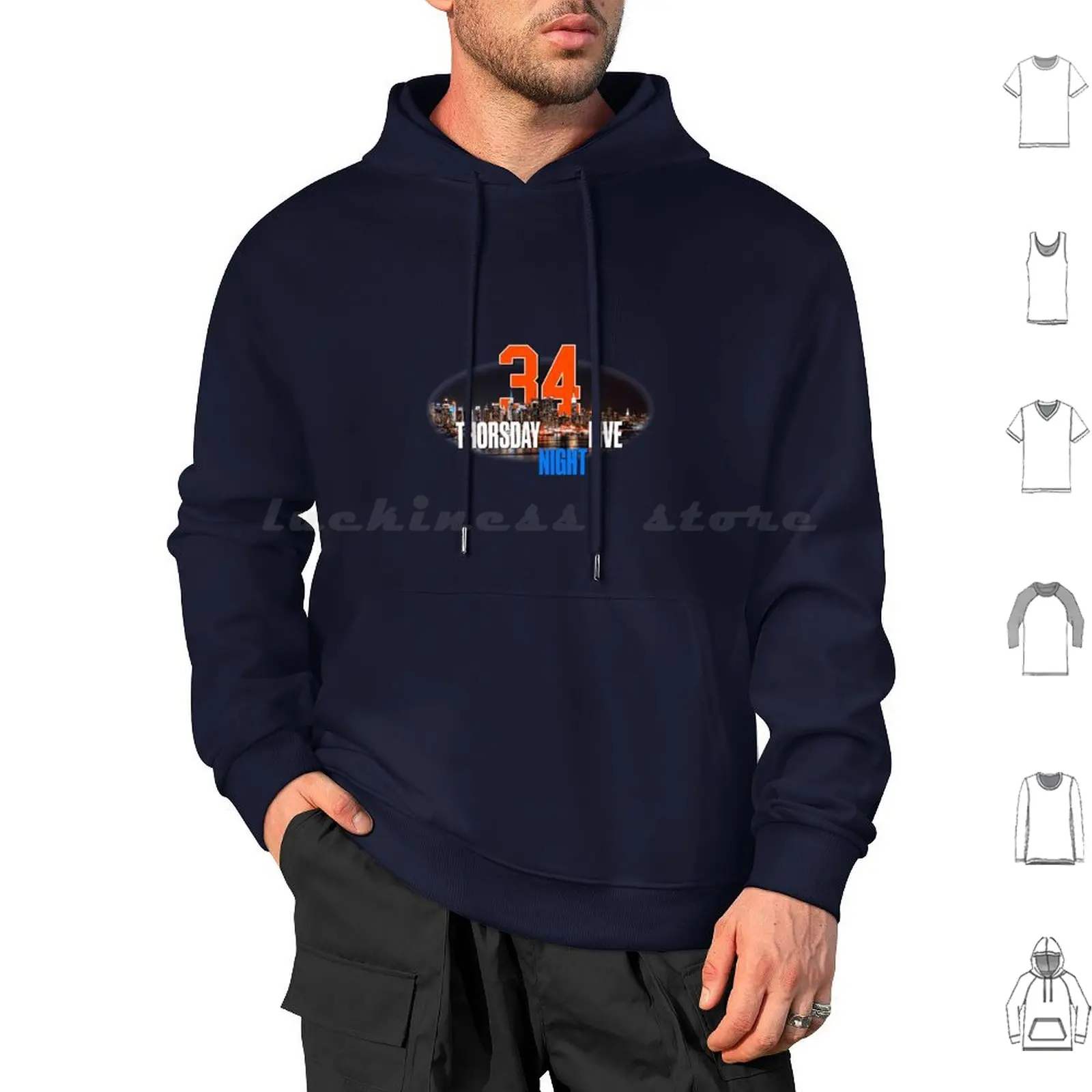 Фото Толстовка с капюшоном Thorsday Night Live из хлопка с длинными рукавами Nym Mets Ny Citi Field Noah Syndergaard Jacob Degrom Degrom Harvey Matz №1