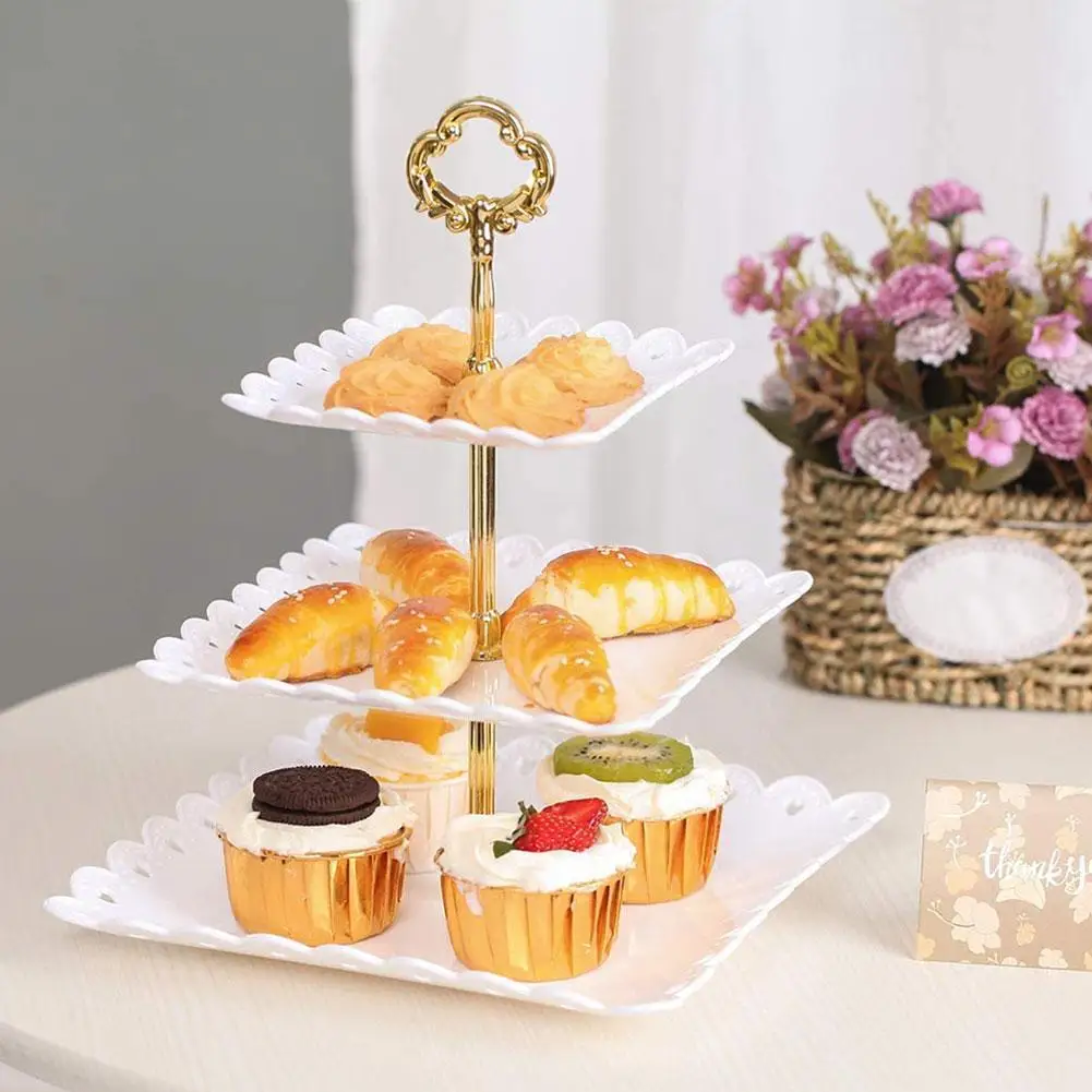 

1/3 Tier Cake Stand European Afternoon Tea Fruit Snack Party Tray Shelf Cupcake Dessert Plate Decor Tablewar Wedding Dishes
