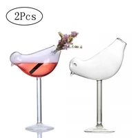 2pcsset bird champagne glass creative molecular smoked cocktail goblet glasses party bar drinking cup wine juice cup 150ml