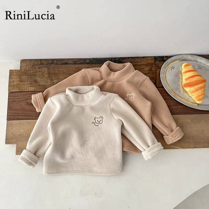 

RiniLucia Children Clothing Boys Girls Kids Toddler Baby T Shirt Cotton Long Sleeve T-shirt Kid Tops Turtleneck Shirt Autumn