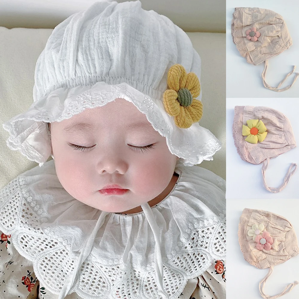 

Newborn Baby Lace Hat Cute Cotton Baby Girl Hat Cap Princess Bonnet Infant Toddler Enfant Flower Beanie Girls Summer Sun Hat