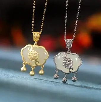 

jewelry natural jade agate Garnet lock Turquoise Pendant S925 Sterling silver plated gold necklaceearring bracelet