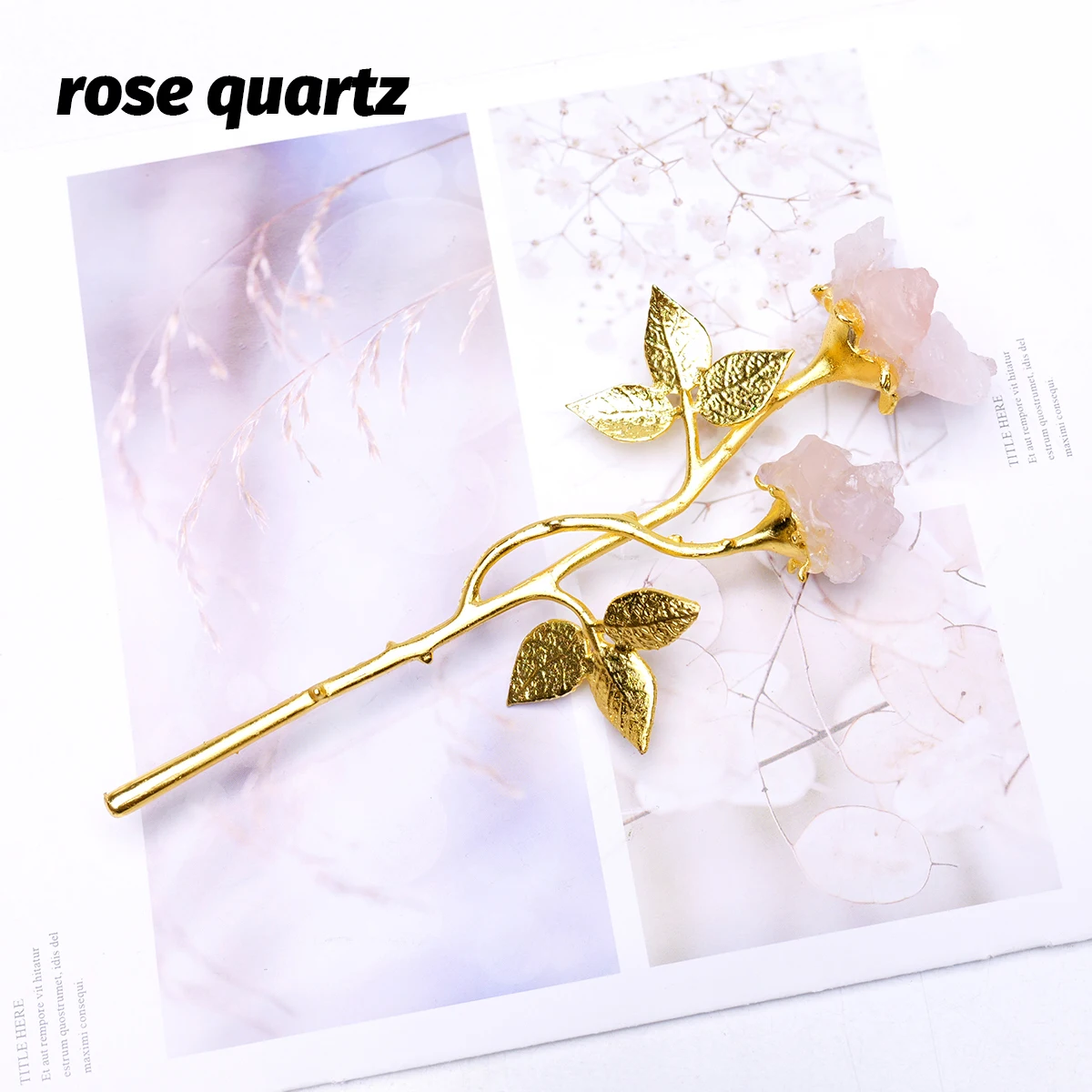 

Кристалл Apengshi, розовый золото, цветочный стебель