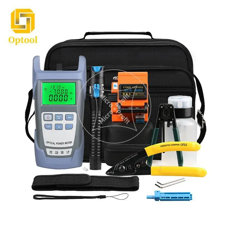 

Скалыватель оптоволоконного кабеля FTTH набор инструментов для оптического волокна AUA-60S, 14 шт./компл., от-70 до + 10 дБм, измеритель оптической мо...