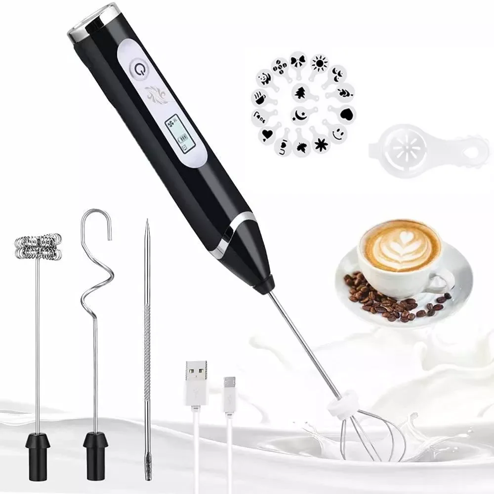 

Mixer Blender Milk Frother Handheld With USB Charger Dock Stainless Bubble Maker Whisk For Coffee Cappuccino