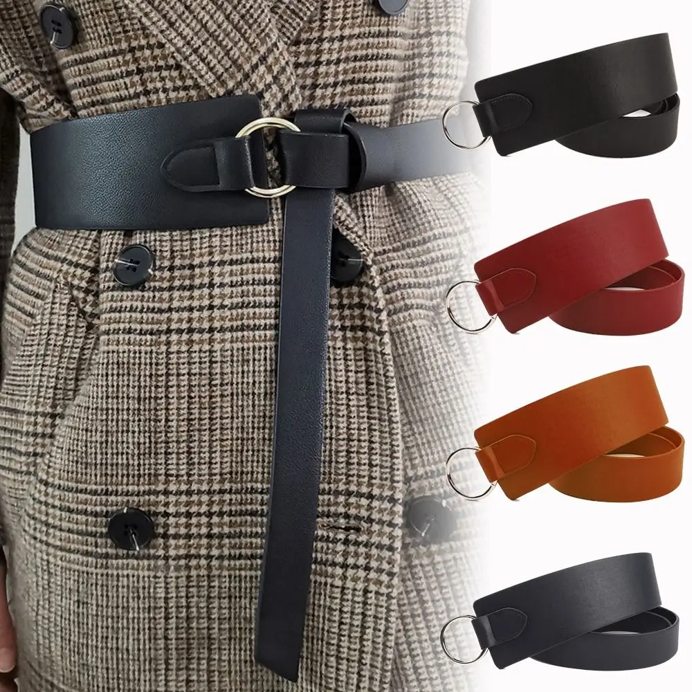 

Skirt Dress Coat Casual Vintage Thin Cummerbunds Luxury Knot Wide Belts Leather Knotted Waistband Corset Strap Band