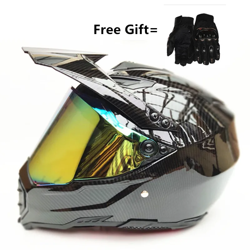 

Мужской мотоциклетный шлем для езды по пересеченной местности из углеродного волокна Полнолицевая мотоциклетная маска для шлема