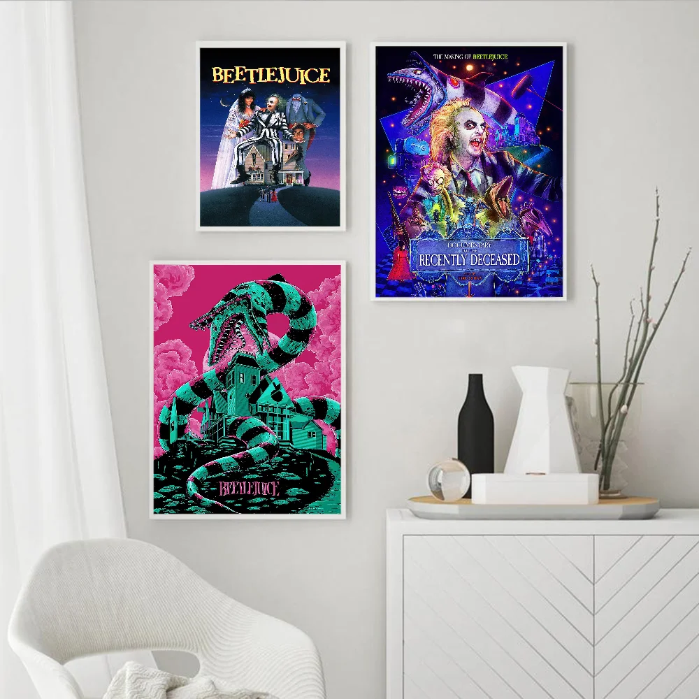 Classic Horror Movie B-Beetlejuices Good Quality Prints And Posters Vintage Room Home Bar Cafe Decor Aesthetic Art Wall Painting