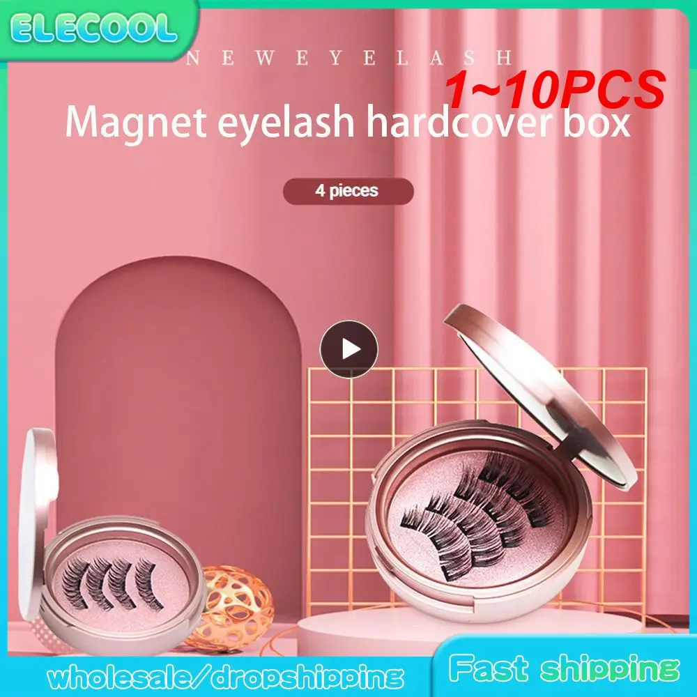

1~10PCS 1box Reusable 3D False Eyelashes With 4 Magnets Handmade Mink Fake Eye Lashes With Tweezers Soft Natural Lash Makeup