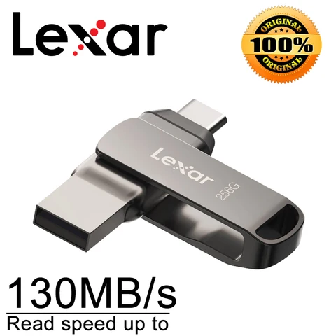USB-накопитель Original Lexar JumpDrive D400 Dual USB Drive Tipo C/A Memory Stick 32GB 64GB 128GB 256GB USB Tipo C Disco Flash Duplo Para PC