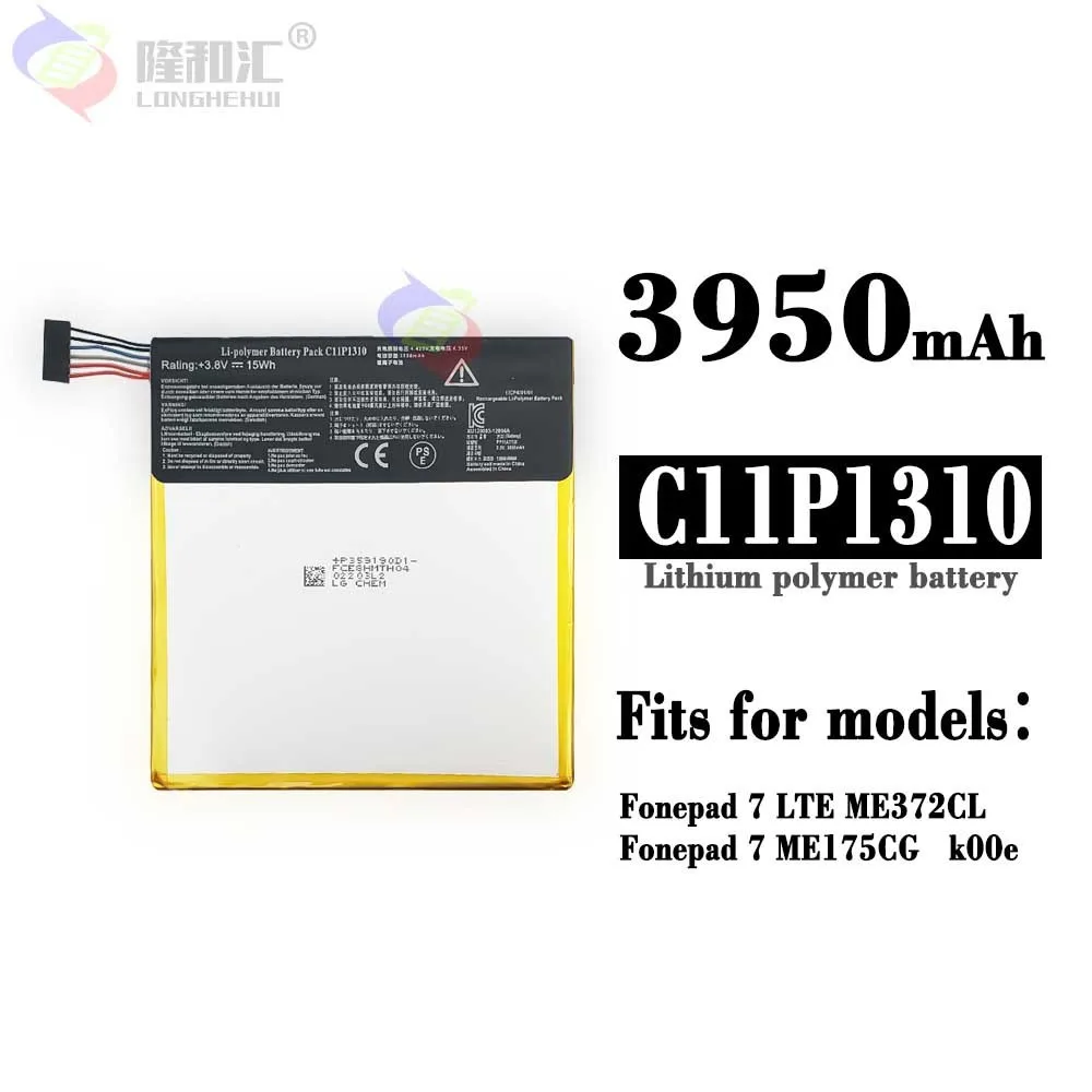 3950mAh Laptop Battery For Asus FonePad 7 ME175CG ME372CL K00E ME372 Lithium Polymer Batteries C11P1310