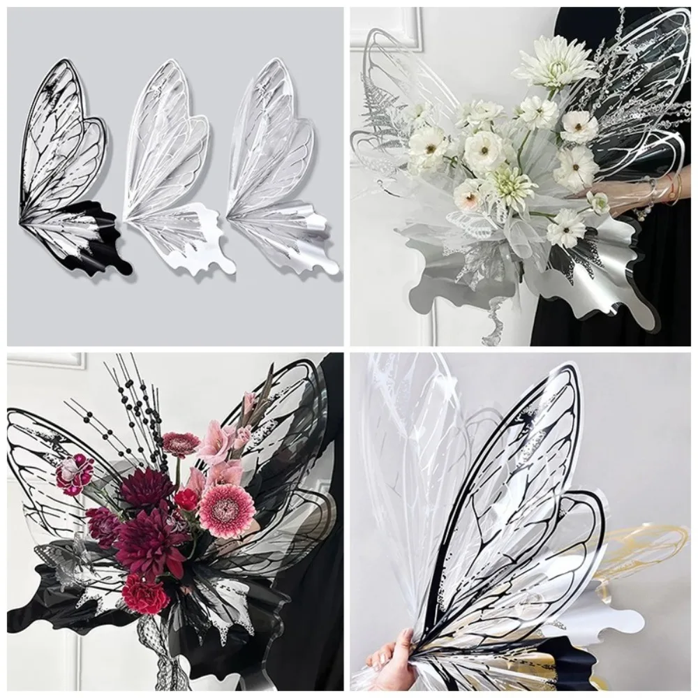 20 компл. прозрачная хрустальная бумага с дизайном бабочки упаковочная для букета