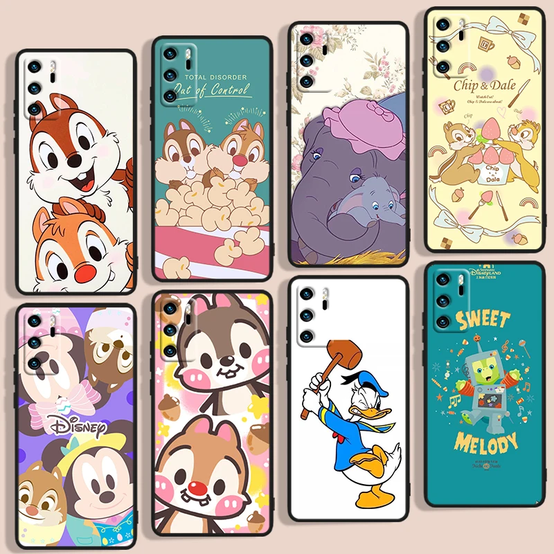 

Disney Cute Chip 'n' Dale Phone Case For Huawei P Smart Plus Z 2020 S 2021 Pro Nova 2i 3 3i 5 5T 7 7i 8 8i 9 9SE Black Silicone