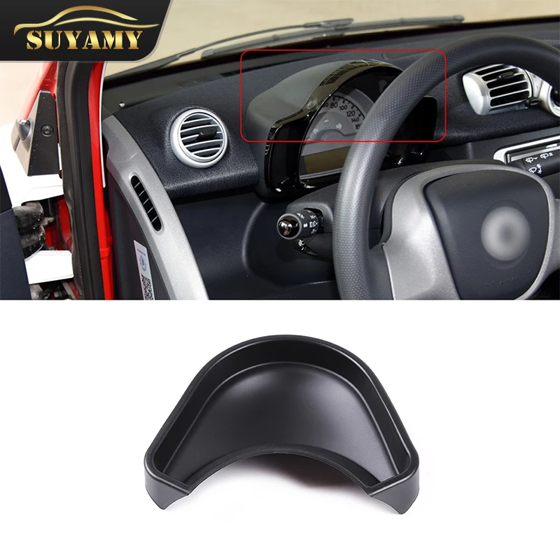 

ABS Black Car Front Dashboard Storage Box Tray Trim Accessories For Benz Smart 453 Fortwo Forfour 2016-2021