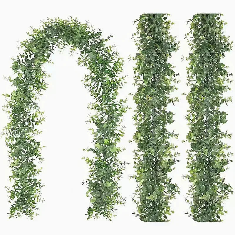 

2PCS 180cm Artificial Plants Eucalyptus Rattan for Wreaths DIY Wedding Decorations Arch Wall Backdrop Green Hanging Vine Fake