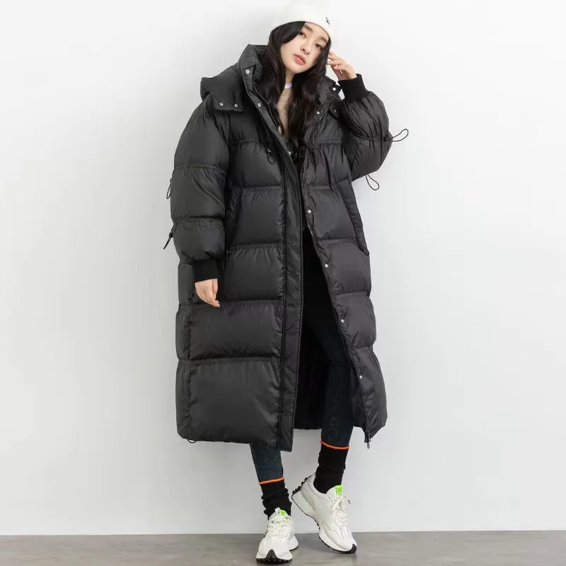 

Female Long Thickening Cotton-padded Jacket to Keep Warm Winter Fashion Long Loose Hooded Maternity Outwear Pregnancy Down Coats