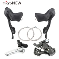 micronew road bike twin lever 2x10 speed 3x10 shifter 7 8 9 10 speed shifter bike derailleur kit for shimano mtb