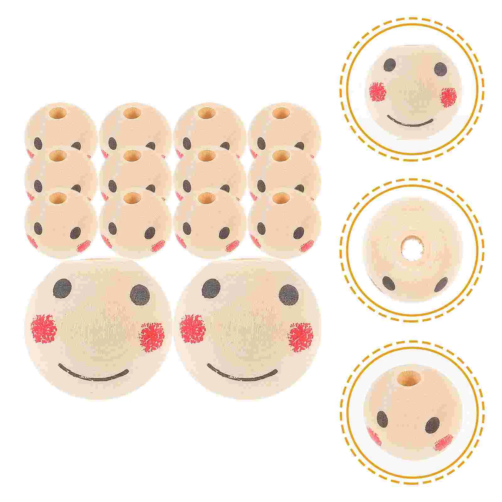 

50 шт., детские деревянные бусины