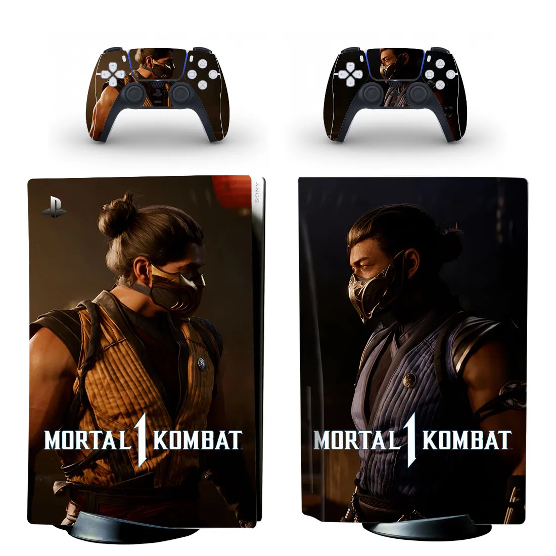 Виниловая наклейка Mortal Kombat 1 PS5 для консоли и 2 контроллера
