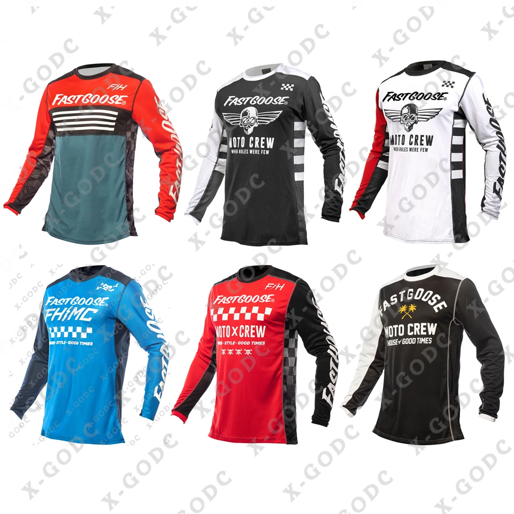 

2023 Downhill Jersey FASTGOOSE Mountain Bike MTB Shirts Offroad Camouflage Motorcycle Jersey Motocross Sportwear Clothing Bike