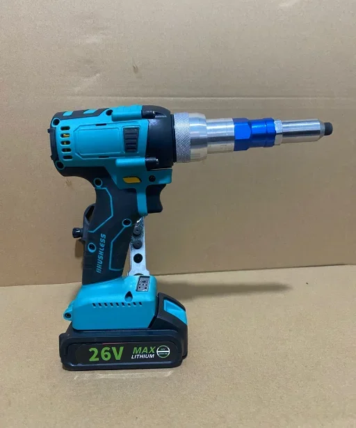 Электронный пистолет для заклепок и гаек с литиевой батареей со светодиодной