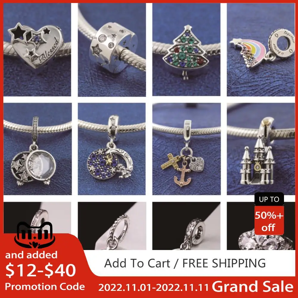 

Winter Artist Branded Beads Pendant Matisse Santa Christmas and Ice Blue Sky 925 Charms fit orignal Pandora Bracelet