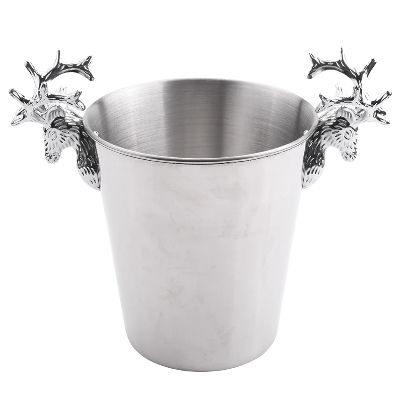 

Stainless Steel Deer Head Handle,Insulated Ice Bucket,For Paties &Bar