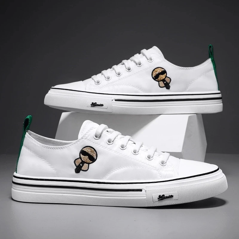 

Men Vulcanized Shoes Black White Boys Trend Street Youth Walking Sneakers Comfortable Canvas Shoes for Men Vulcanized Footwears