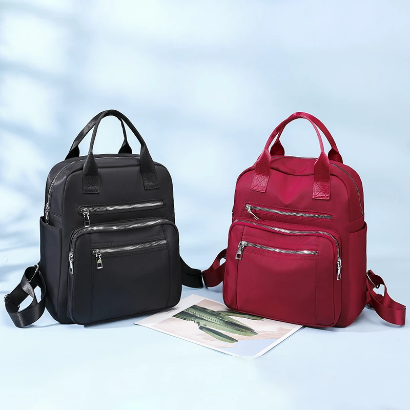 

Рюкзак из нейлона для девочек, модная Водонепроницаемая школьная сумка-тоут из ткани Оксфорд, дорожный качественный Черный Повседневный для подростков