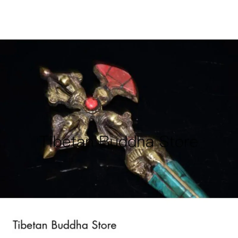 Чистая медь Xizang инкрустированная бирюзовыми драгоценными камнями