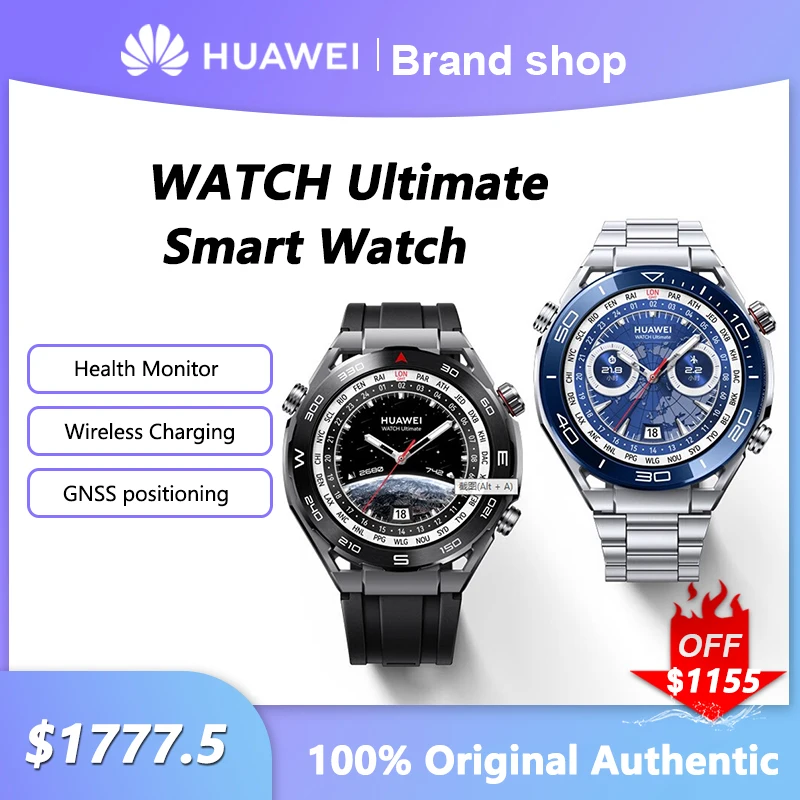 

Original Huawei Watch Ultimate SmartWatch 1.5 inch LTPO AMOLED Waterproof Navigation Men Women Diving Bluetooth Sport Bracelet