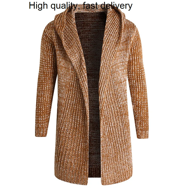 

Sweater Casual Mens Outerwear 5XL Men Knit Wool Sweater Cloak Coats Spring Man's Dress Sweaters Hooded Clothing Brand Men A391